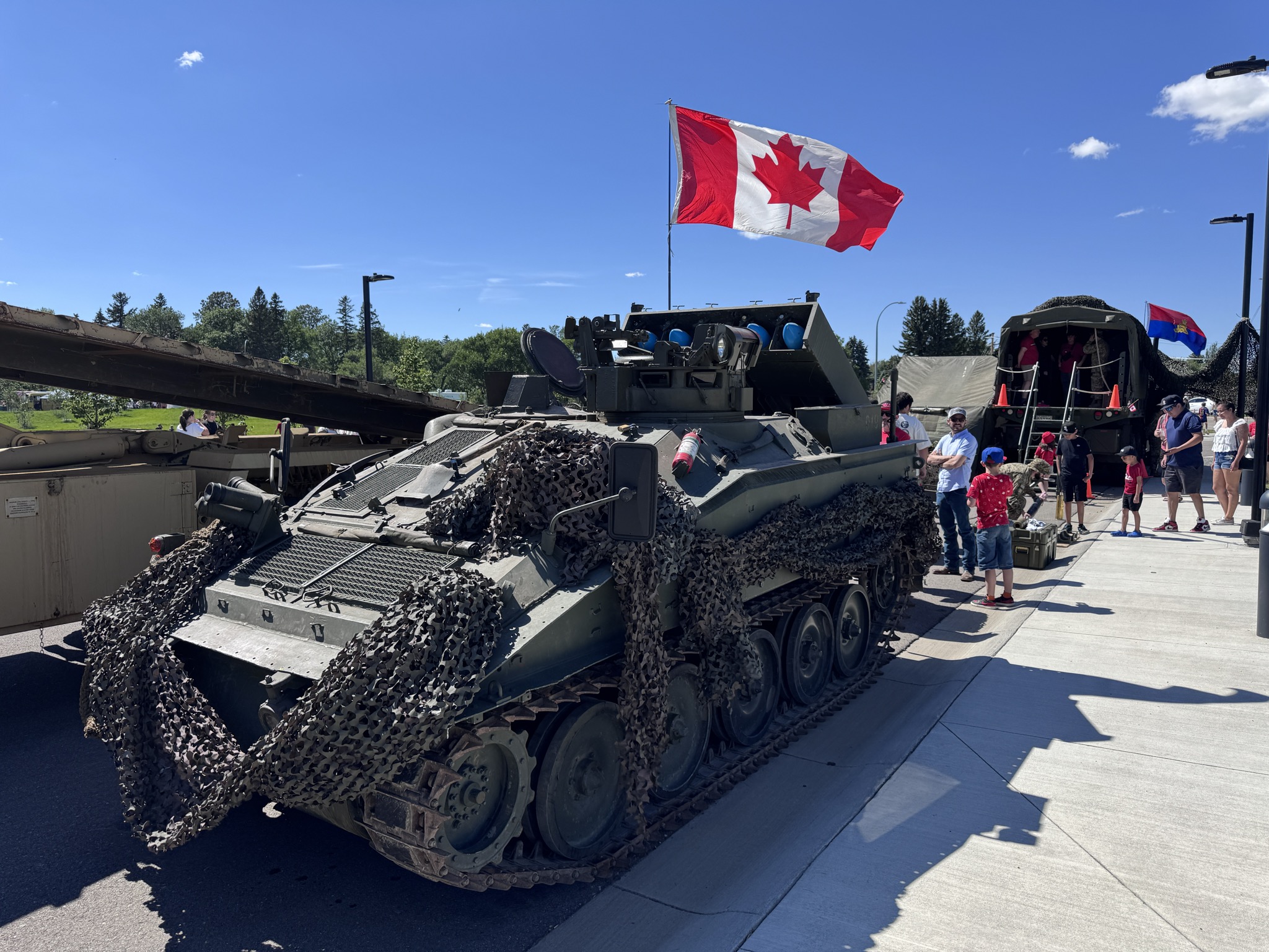 Museum vehicles displayed at the Lethbridge Canada Day event